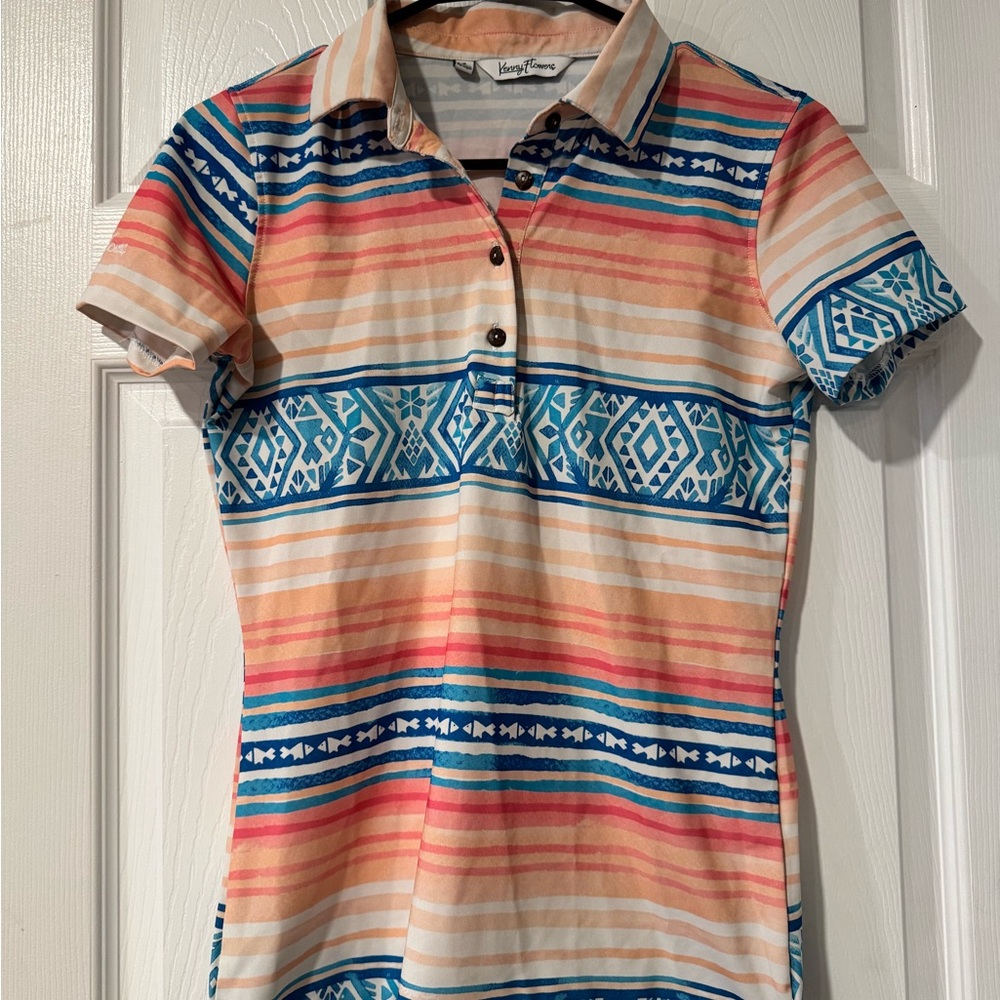 NWOT WOMENS KENNY FLOWERS STRIPED POLO
